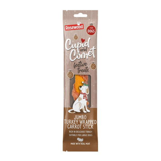 Rosewood Cupid & Comet Jumbo Turkey Wrapped Carrot Stick 70g