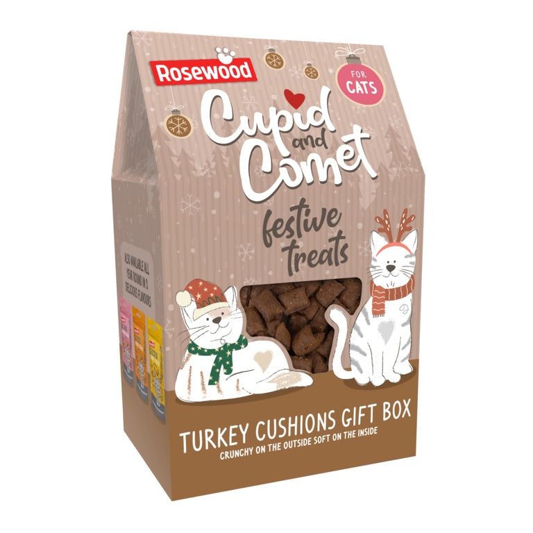 Rosewood Cupid & Comet Turkey Cat Cushion Gift Box