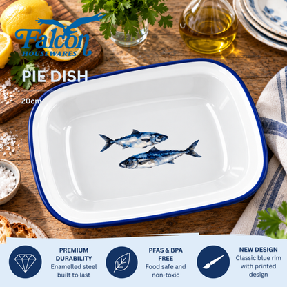 Falcon Enamel Oblong Pie Dish 20cm Fish