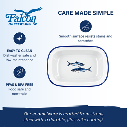 Falcon Enamel Oblong Pie Dish 20cm Fish