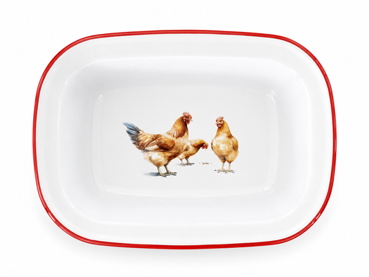 Falcon Enamel Oblong Pie Dish 20cm Chicken