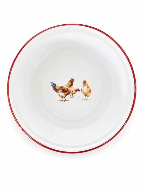 Falcon Enamel Round Pie Plate 22cm Chicken
