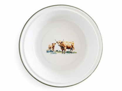 Falcon Enamel Round Pie Plate 22cm Highland Cow