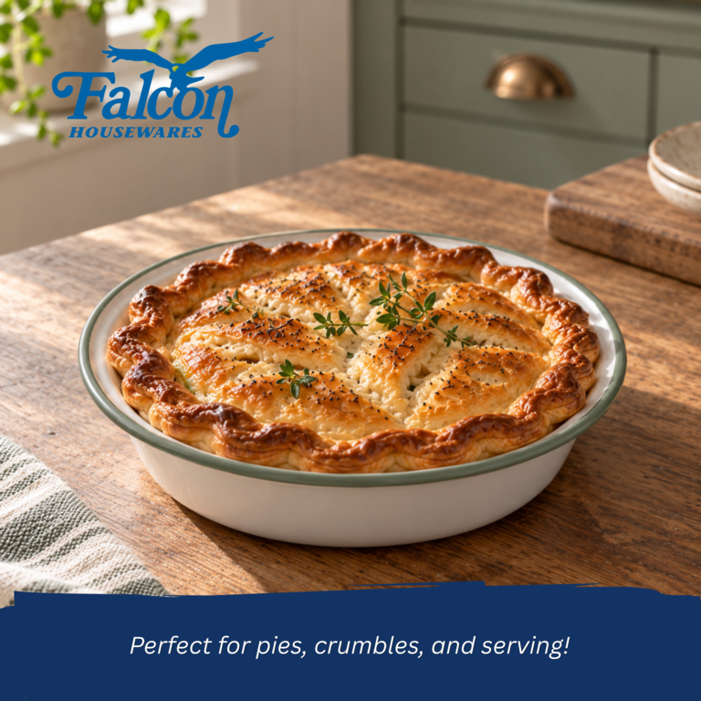 Falcon Enamel Round Pie Plate 22cm Highland Cow