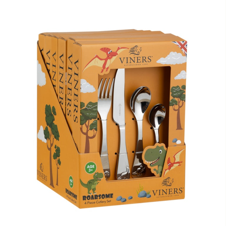 Viners Roarsome Kids Cutlery Set 4 Piece