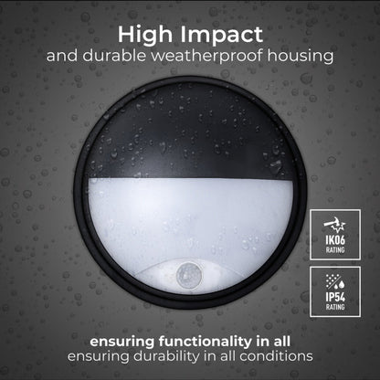Luceco Eco Round BulkHead Eyelid PIR 10w 400lm