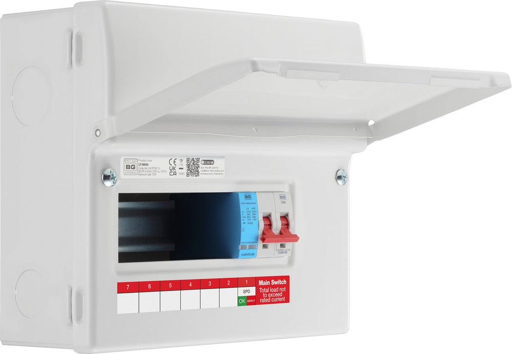 BG Consumer Unit 9 Module 6 Way Unpopulated Surge
