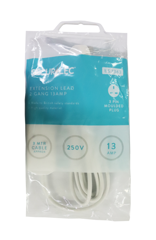 Securlec 2 Gang Extension Lead 3m 13 Amp