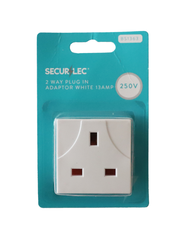 Securlec 13A, 2 Way Adaptor to BS1363/3