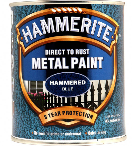 Hammerite Metal Paint Hammered 750ml Blue