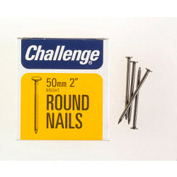 Challenge Round Wire Nails - Bright Steel (Box Pack) 50mm