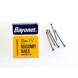 Bayonet Masonry Nails - Zinc Plated (Box Pack) 30mm