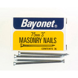 Bayonet Masonry Nails - Zinc Plated (Box Pack) 75mm