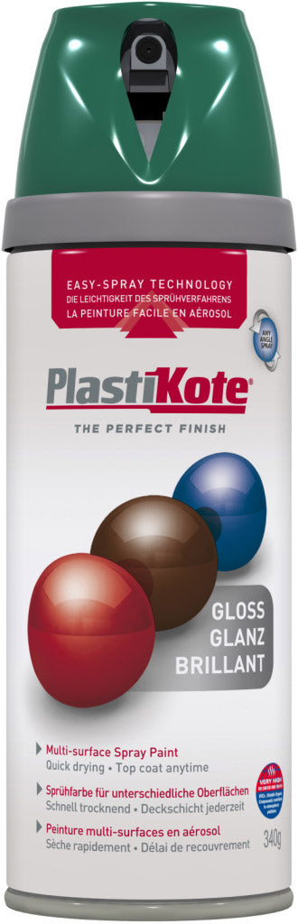 PlastiKote Twist & Spray Paint 400ml Lawn Green Gloss