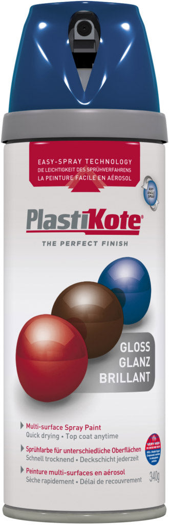 PlastiKote Twist & Spray Paint 400ml Royal Blue Gloss