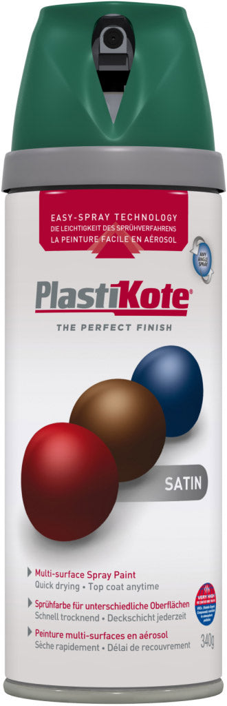 PlastiKote Twist & Spray Paint 400ml Hunt Green Satin