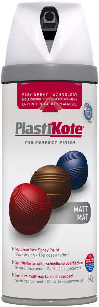 PlastiKote Twist & Spray Paint 400ml White Matt