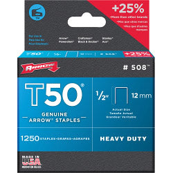 Arrow T50 Staples 12mm (1250)