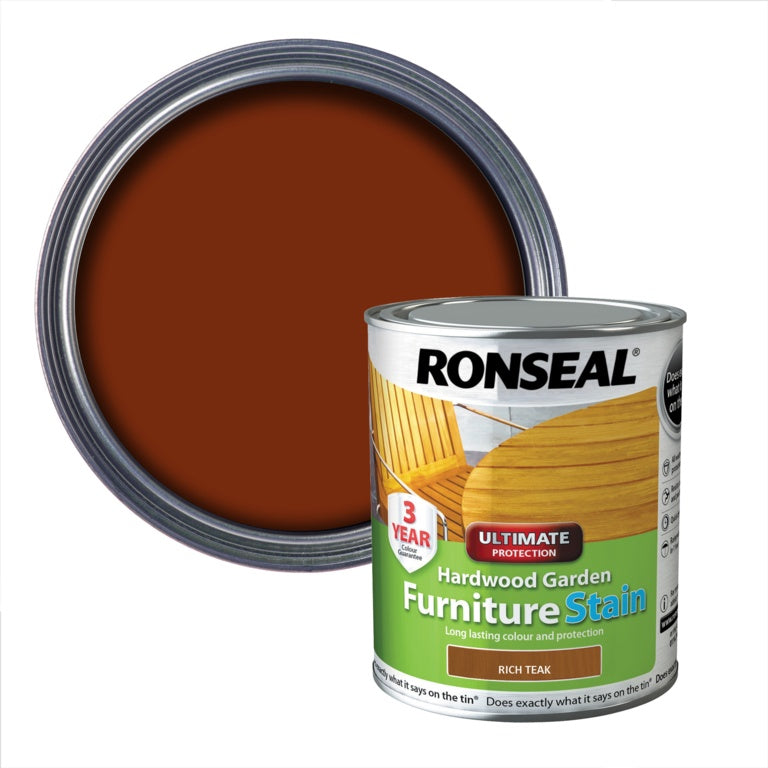 Ronseal Hardwood Furniture Stain 750ml Rich Teak