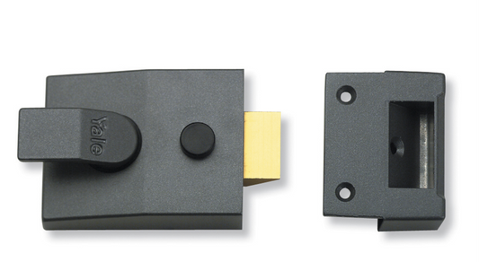 Yale Deadlocking Standard Nightlatch Security Lock Dark Metal Grey Case - 60mm
