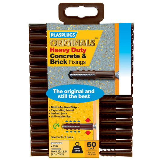 Plasplugs Heavy Duty Original Fixings 50 Pack