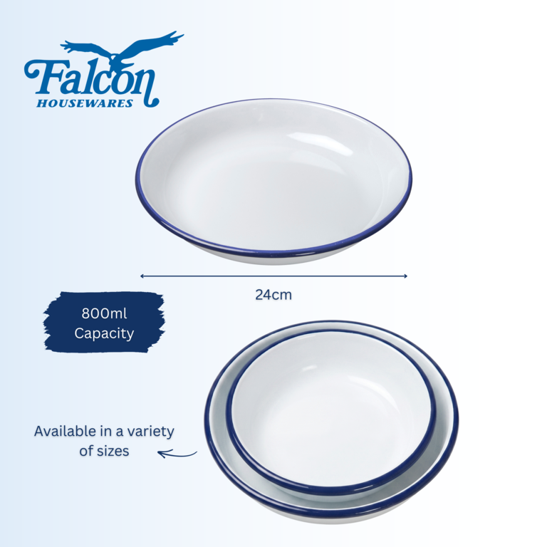 Falcon Pasta/Rice Plate - Traditional White 24cm x 4D