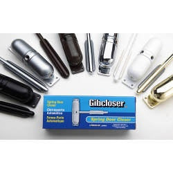 Gibcloser Surface Mounted Spring Door Closer Satin Chrome Pre Packed
