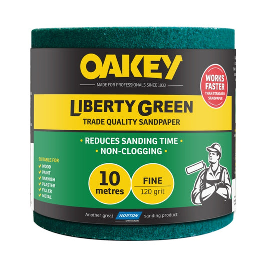 Norton Oakey Liberty Green Rolls - 10m x 115mm 120 Grade