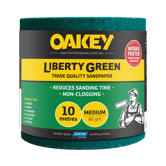 Norton Oakey Liberty Green Rolls - 10m x 115mm 80 Grade