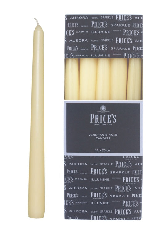 Prices Candles Venetian 10" Candle Pack 10 Ivory