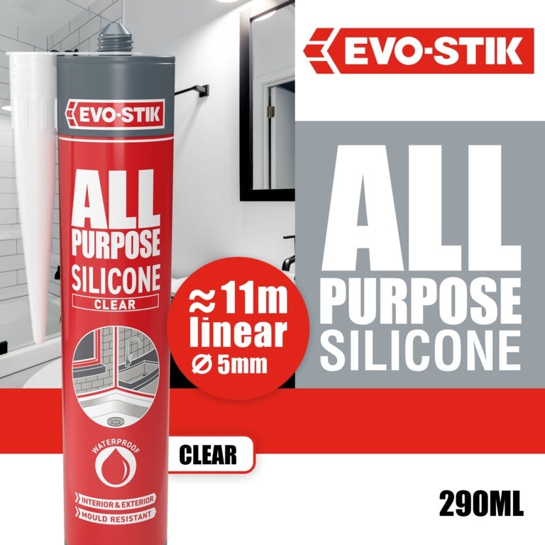 Evo-Stik All Purpose Flexible Silicone Sealant Clear