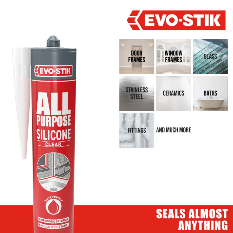 Evo-Stik All Purpose Flexible Silicone Sealant Clear