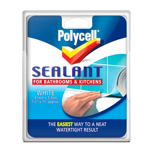 Polycell Sealant Strip Bathroom & Kitchen - White 41mm x 3.35m