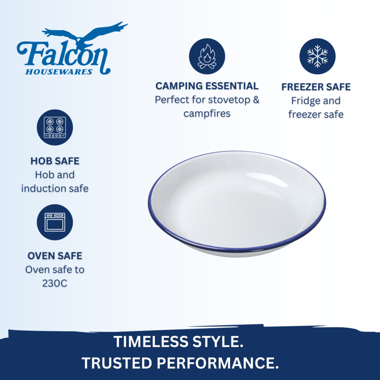 Falcon Pasta/Rice Plate - Traditional White 20cm x 3D
