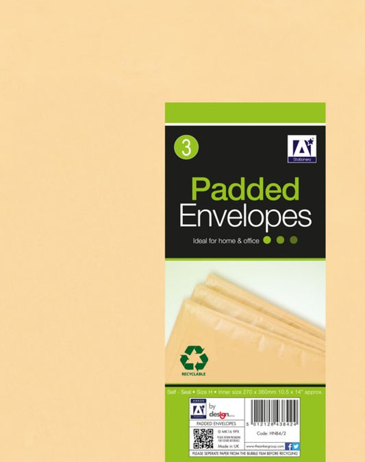 Anker Padded Brown Envelopes 290 x 370 Pack 3