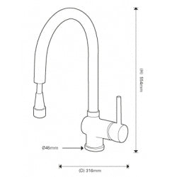 SP Drake Pull Out Mono Mixer Sink Tap