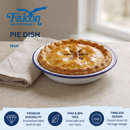 Falcon Round Pie Dish - Traditional White 18cm x 3.5D