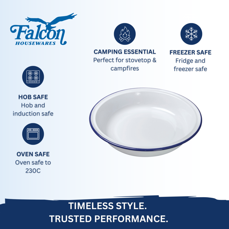 Falcon Round Pie Dish - Traditional White 18cm x 3.5D