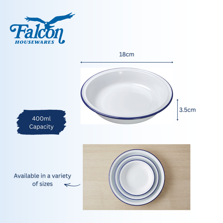 Falcon Round Pie Dish - Traditional White 18cm x 3.5D