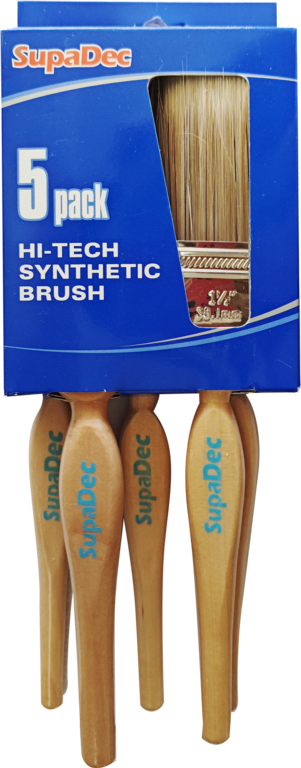 SupaDec Synthetic Brush Set 2x1"/25mm 2x1.5"/38mm 2"/50mm, 5 Piece