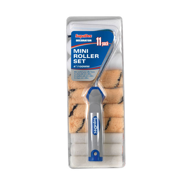SupaDec Mini Roller Set 4"/100mm 11 Pack
