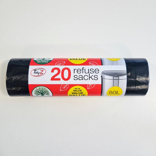 Tidyz Refuse Sacks 50L Roll of 20