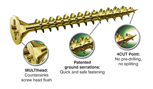 Spax Woodscrews With Yellox Coating Box 200 3.5mm x 35mm