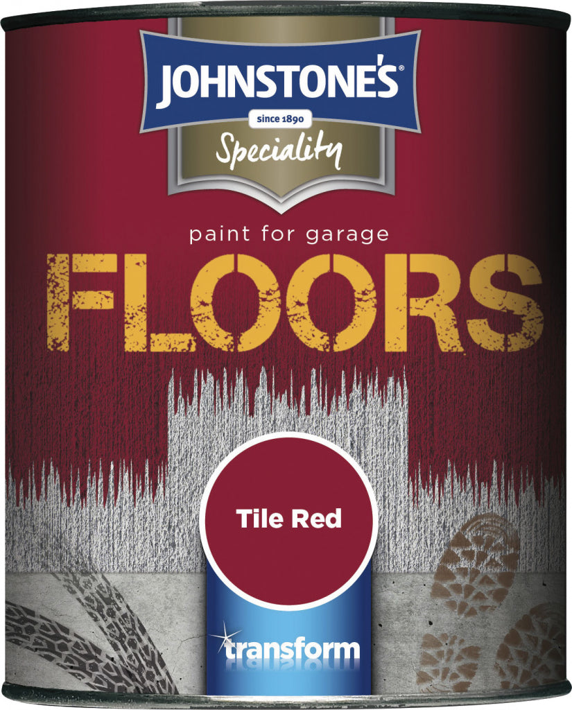 Johnstones Garage Floor Paint Semi Gloss 750ml Tile Red
