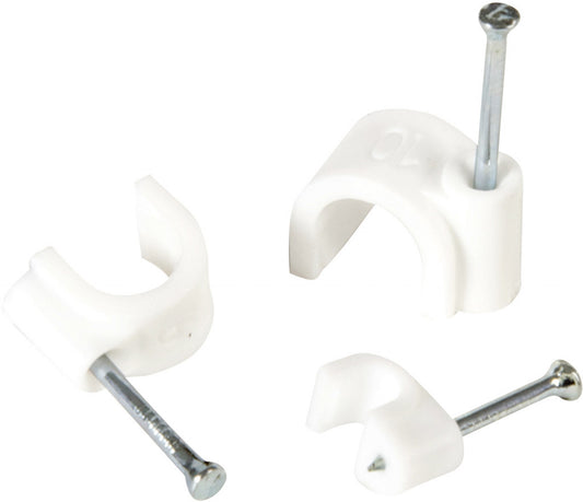 Securlec White Cable Clips - Round