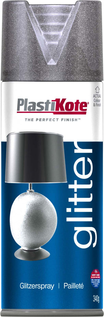 PlastiKote Glitter Paint Aerosol 400ml Silver