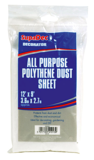 SupaDec All Purpose Polythene Dust Sheets 12 x 9