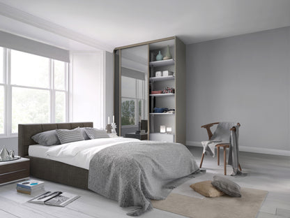 Spacepro Classic Wideline Sliding Wardrobe Door - White framed White Panel/Cappuccino Glass/ White Panel - 2260mm - image 4