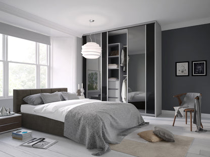 Spacepro Contour Single Panel Sliding Wardrobe Door - Silver Frame, Oak - 2260mm - image 2