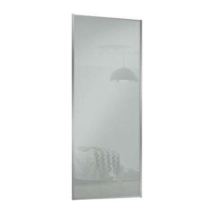 Spacepro Element 4 Panel Sliding Wardrobe Door - Silver Frame, Arctic White Glass - 2260mm image 1